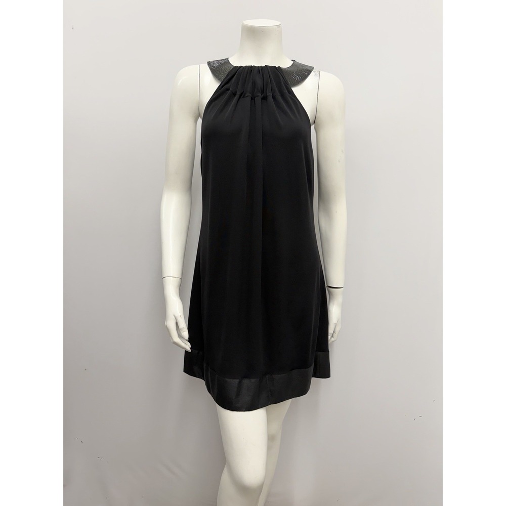 Yigal Azrouel Dress Patent Leather Lamb Collar With Buckle Black Slinky Sz. 3 S
